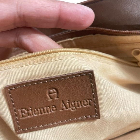 Vintage Etienne Aigner Woven Wood Brown Hand/Long Strap Boho Style Purse - Picture 11 of 14